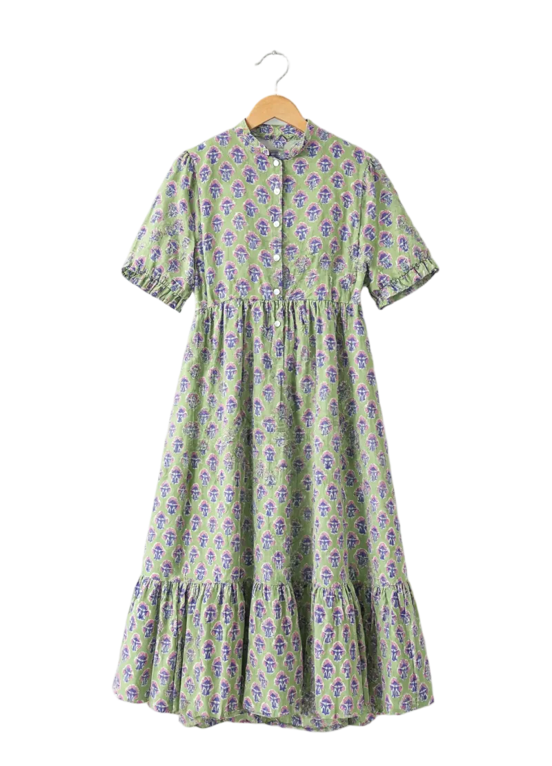 Handblock print short dress Handblock print short dress - Image 1